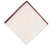 Hell Blues Men Pocket Square Linen Off-white with Color Embroidered Edge ~ Suit Accessories For Wedding, Formal event 24cm x 24cm
