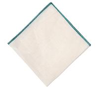 Hell Blues Men Pocket Square Linen Off-white with Color Embroidered Edge ~ Suit Accessories For Wedding, Formal event 24cm x 24cm