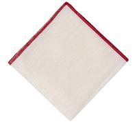 Hell Blues Men Pocket Square Linen Off-white with Color Embroidered Edge ~ Suit Accessories For Wedding, Formal event 24cm x 24cm
