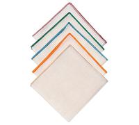 Hell Blues Men's Linen Pocket Square Off White with Embroidered Edge Premium Cotton Pocket squares (Assorted-2)