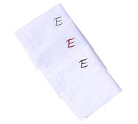 Hell Blues Monogrammed Handkerchief for Men, Initial Embroidered~ 3-Pack Assorted 100% Cotton King Size White Hanky Gift, E1, 9.5 x 9.5 inch