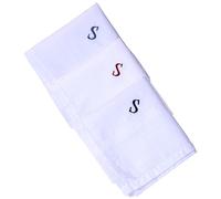 Hell Blues Monogrammed Handkerchief for Men, Initial Embroidered~ 3-Pack Assorted 100% Cotton King Size White Hanky Gift, S, 18inch X 18inch