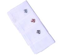 Hell Blues Monogrammed Handkerchief for Men, Initial Embroidered~ 3-Pack Assorted 100% Cotton King Size White Hanky Gift
