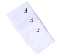 Hell Blues Monogrammed Handkerchief for Men, Initial Embroidered~ 3-Pack Assorted 100% Cotton King Size White Hanky Gift (I)