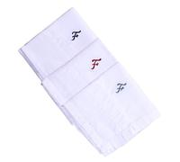 Hell Blues Monogrammed Handkerchief for Men, Initial Embroidered~ 3-Pack Assorted 100% Cotton King Size White Hanky Gift, F, 9.5 x 9.5 inch