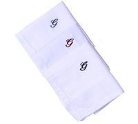 Hell Blues Monogrammed Handkerchief for Men, Initial Embroidered Hanky, 3-Pack 100% Cotton Large 18" x 18" White Hankie (G)