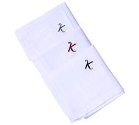 Hell Blues Monogrammed Handkerchief for Men, Initial Embroidered Hanky, 3-Pack 100% Cotton Large 18" x 18" White Hankie (K)