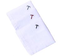 Hell Blues Monogrammed Handkerchief for Men, Initial Embroidered Hanky, 3-Pack 100% Cotton Large 18" x 18" White Hankie (T)