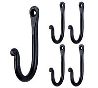Hell Blues Wall Mounted Rustic Single Coat Hook Wrought Iron Heavy Duty - Lot of 5, All Fixing Included
