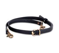 Hell Blues Women Purse Strap Replacement 122 cm - 145 cm Long Adjustable Strap, Genuine Leather Black with Brass Accessories