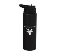 Hell-Bound and Happy Baphomet - Minimalist Pentagram Satan Stainless Steel Insulated Water Bottle