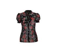 Hell Bunny Blooming Elle Blouse Blk