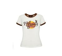 Hell Bunny Charlie Top T-Shirt beige brown 3XL