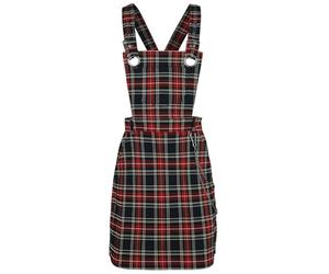 Hell Bunny Clash Pinafore Dress Black-Red