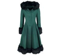 Hell Bunny Elvira Coat Coat petrol 3XL