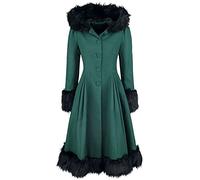 Hell Bunny Elvira Coat Women Coats Petrol XXL, 90% Polyester, 8% Viscose, 2% Elastane,