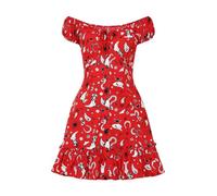 Hell Bunny Emmylou Mini Dress Women Short Dress Red/Black/White, Red / Black / White, M