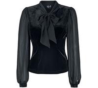 Hell Bunny Gabriella Top Women Blouse Black XL, 95% Polyester, 5% Elastane, Regular