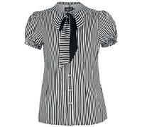 Humbug Striped Semi Fitted Blouse hell bunny Black 3XL
