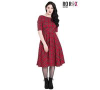 Hell Bunny Irvine Tartan 50's Dress Retro Vintage Red Tartan Swing Party Outfit