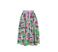 Hell Bunny Women's Kai Pink Green Vintage Kitsch Holiday Artwork Midi Skirt | Size: Small hell bunny Green S
