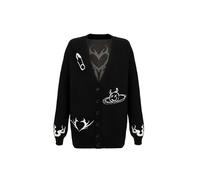 Hell Bunny Mercy Cardigan Women's Cardigan Black/White Gothic, Rockwear, black/white, S