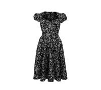 Hell Bunny Mischief Dress - Midi Gothic Black Halloween Vintage Retro Skater, Black, S