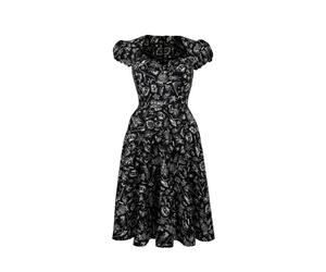 Hell Bunny Mischief Midi Dress Midi Dress black white XS