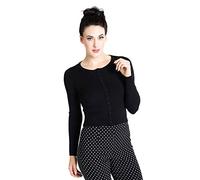 Hell Bunny Paloma 50s Style Cropped Rockabilly Cardigan - UK 10 (S) / Black