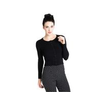 Hell Bunny Paloma 50s Style Cropped Rockabilly Cardigan - UK 20 (3XL) / Black