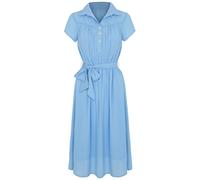 Hell Bunny Women's Pearl 40'S Style Short Sleeve Midi Dress Blue | Size: 3XL hell bunny Blue 3XL