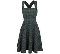 Hell Bunny Peebles Pinafore Dress Green