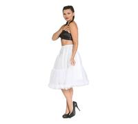 Hell Bunny Penelope Petticoat - Retro 50s Tulle Underskirt Rockabilly Style Skirt, White, 3XL- 4XL