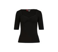 Hell Bunny Philippa 50s Vintage Style Stretch Jersey Top - UK 20 (3XL) / Black