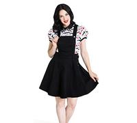 Hell Bunny Rockabilly Denim Mini Dress Dakota Pinafore Black S 10