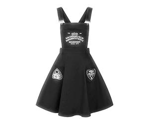 Hell Bunny Samara Sun Moon Ouija Board Gothic Wicca Witchcraft Pinafore Dress XL Black