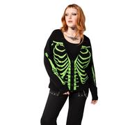Hell Bunny Skeleton Cardigan Knit Gothic Ribcage Sweater Punk, Alternative, Goth