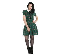 Hell Bunny Vixey 1960's Fox Print Vintage Retro Style Short Dress - Brown (M)