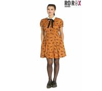 Hell Bunny Vixey Dress Fox 1960's Vintage Retro Style Velvet Bow Day Party Short
