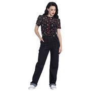 Hell Bunny Weston Denim Jeans 40s 50s Vintage Retro Rockabilly Trousers Pants - Navy Blue (3XL - UK 20)