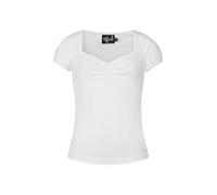 Hell Bunny Women Mia Jersey Short Sleeve Top - 14 / Ivory