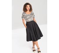 Hell Bunny Women's Abi 50's Plain Cotton Midi Skirt in Black | Size: 4XL hell bunny Black 4XL