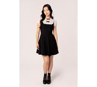Hell Bunny Women's Alice White Mesh Panel Mini Dress Black White | Size: Small hell bunny Black S
