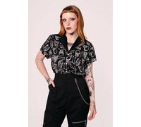 Hell Bunny Women's Anatomy Boxy Fit Grunge Style Black Shirt | Size: XS hell bunny Black XS