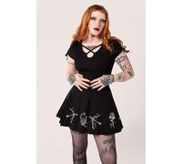 Hell Bunny Women's Astrology Pleated Mini Skirt Black | Size: Medium hell bunny Black M