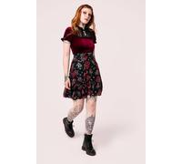 Hell Bunny Women's Blooming Elle Halloween Style Midi Skirt in Black | Size: Small hell bunny Black S
