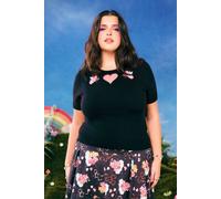 Hell Bunny Women's Care Bears Collaboration Spring Summer Love-a-Lot Knit Top Black | Size: 5XL hell bunny Black 5XL
