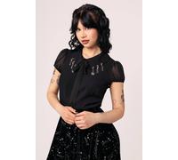 Hell Bunny Women's Charming Gothic Style Blouse Black | Size: 6XL hell bunny Black 6XL