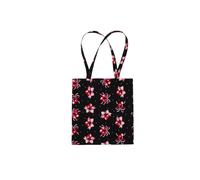 Hell Bunny Women's Cherilyn Cotton Tote Bag with Cherry & Bow Print, Lined Design in Black hell bunny Black