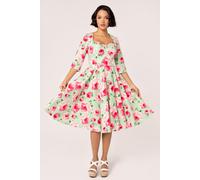Hell Bunny Women's Claire 50's Style Sweatheart Neckline Floral Dress in Mint | Size: Small hell bunny Mint S